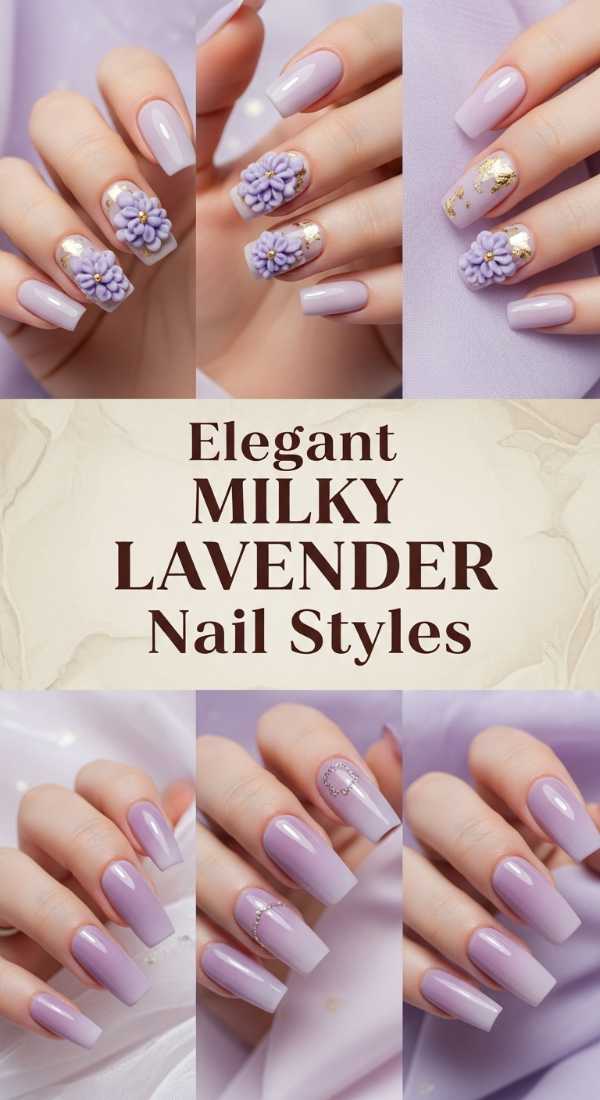 Elegant Milky Lavender Nail Styles 69f32b7390f17