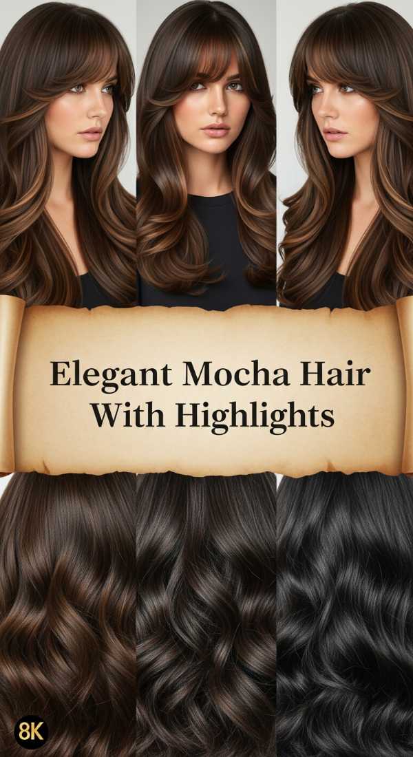 Elegant Mocha Hair With Highlights 69ecef81b996d