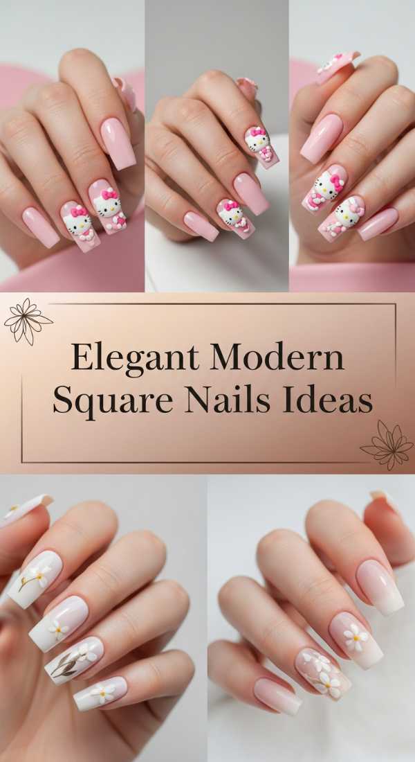 Elegant Modern Square Nails Ideas 69e350f118517