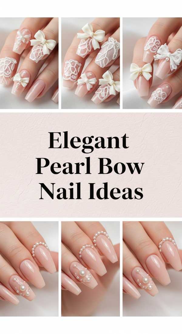 Elegant Pearl Bow Nail Ideas 69eb726e87aa2