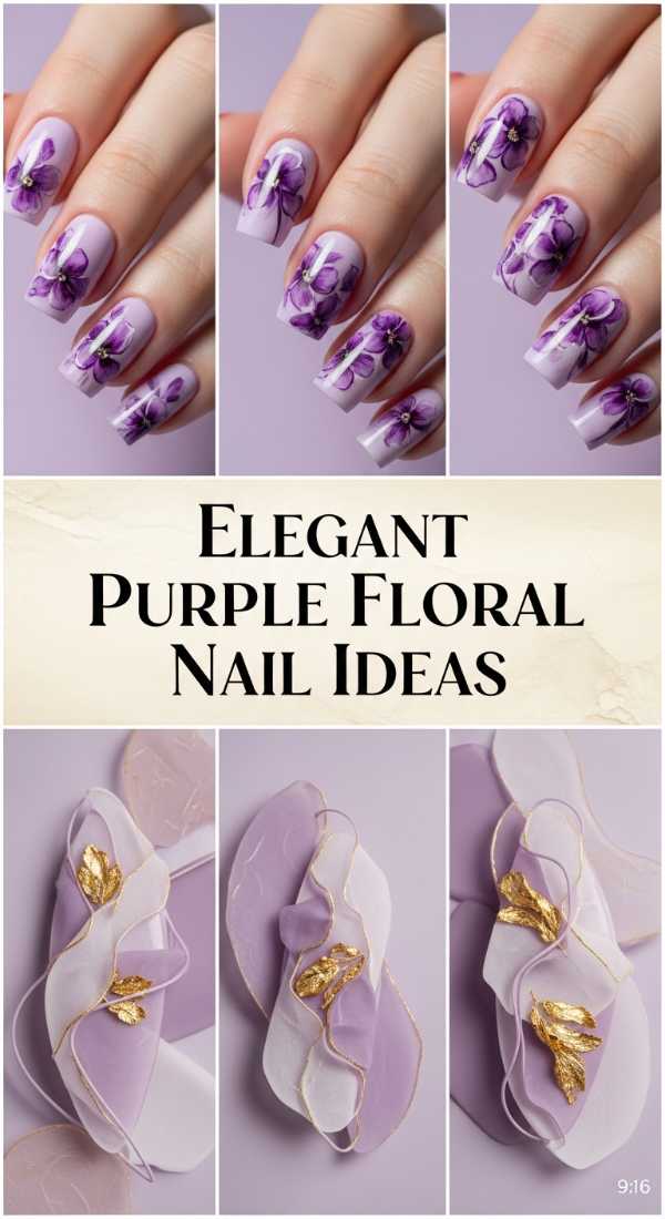 Elegant Purple Floral Nail Ideas 69ef3c5f913e6