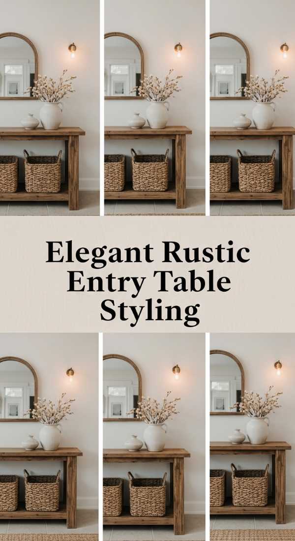 Elegant Rustic Entry Table Styling 69f0e5bee1081