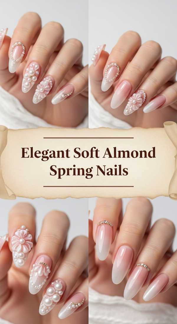 Elegant Soft Almond Spring Nails