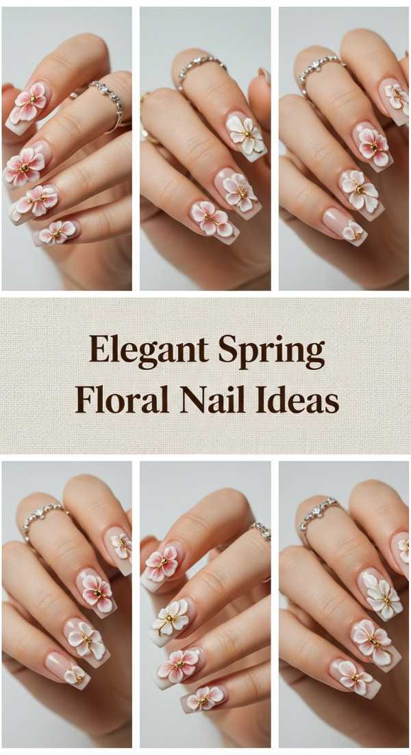Elegant Spring Floral Nail Ideas