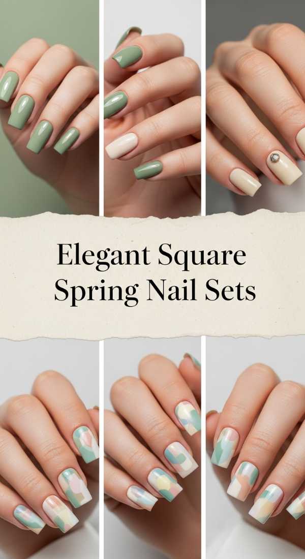 Elegant Square Spring Nail Sets