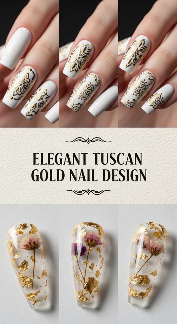 Elegant Tuscan Gold Nail Design 69e2730ce5f8c