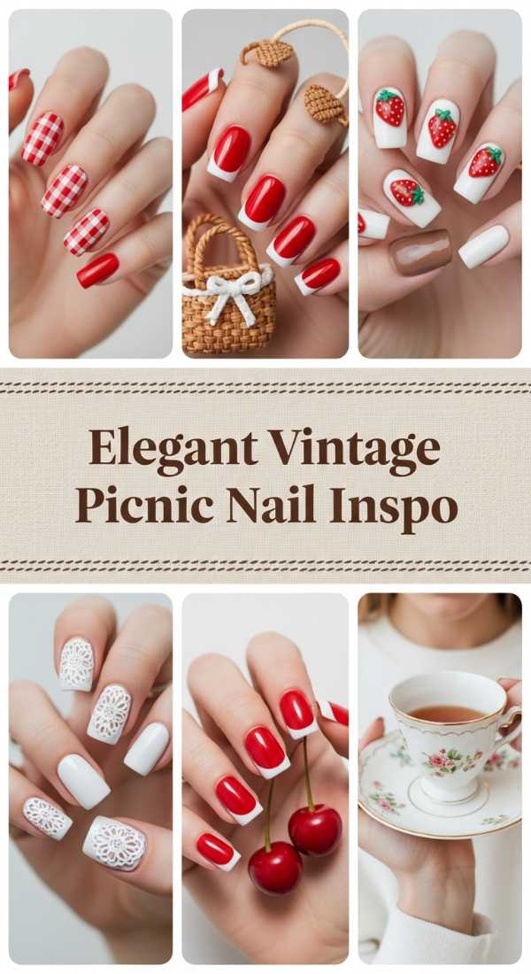 Elegant Vintage Picnic Nail Inspo 69ecf8915774a