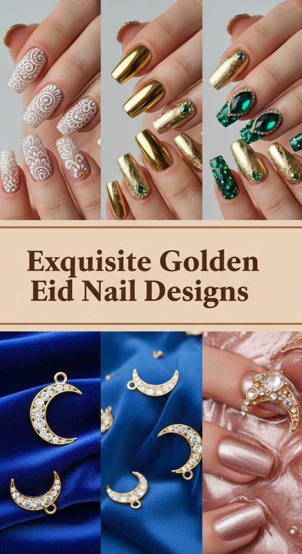 Exquisite Golden Eid Nail Designs 69e350ff0fd7b