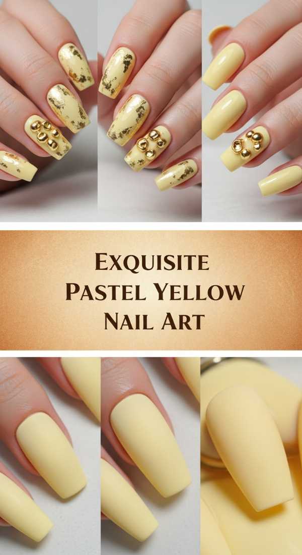Exquisite Pastel Yellow Nail Art 69e5f3dd974b1