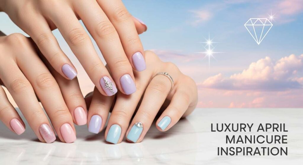 featured: diamond hues & pastel skies: the best luxury april manicures
