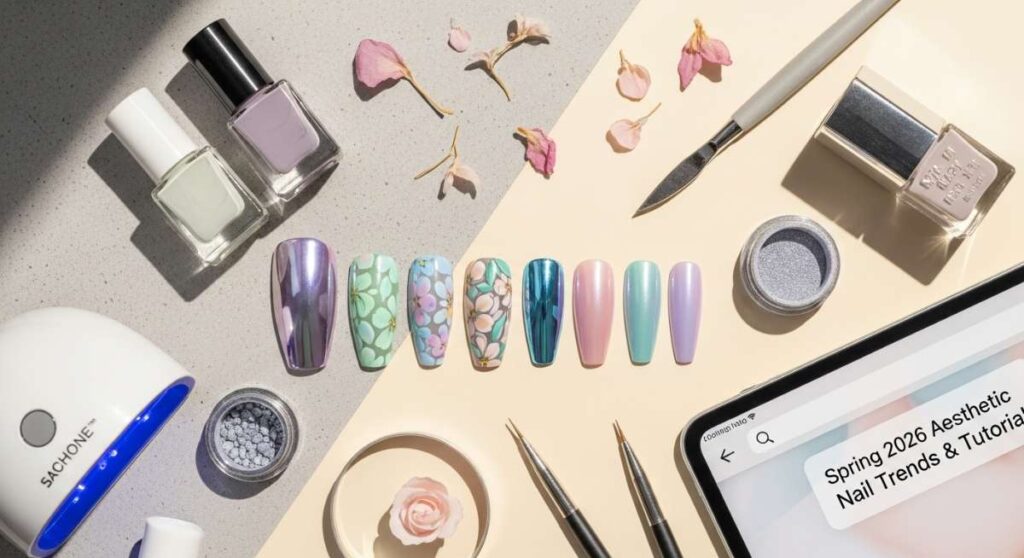 featured: digital bloom & pastel chrome: your complete spring 2026 aesthetic nail guide