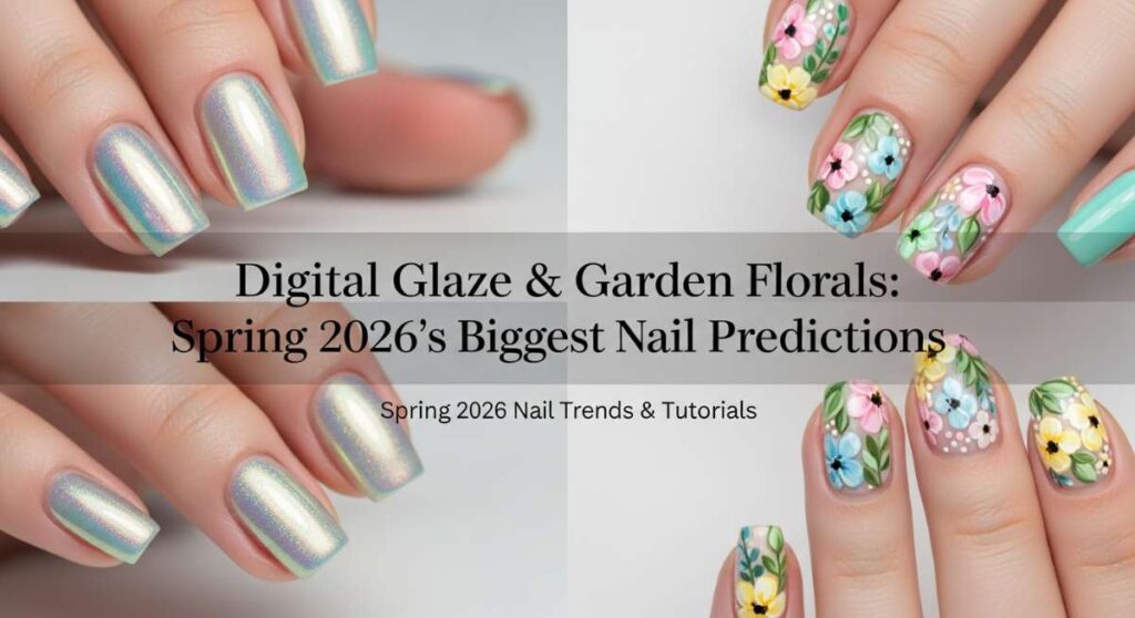 featured: digital glaze & garden florals: spring 2026's biggest nail predictions
