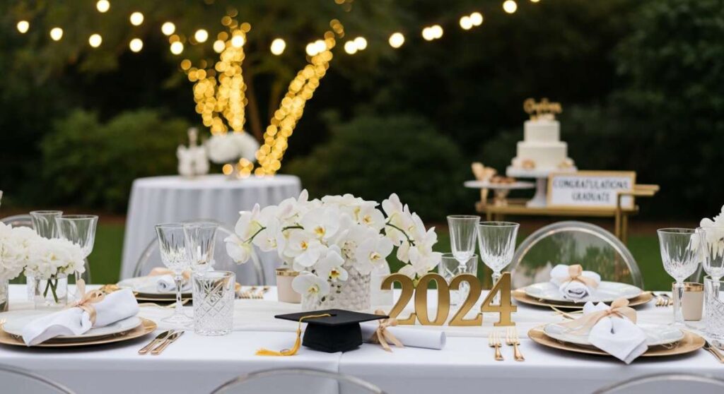 featured: elevate the achievement: chic decor trends for luxury graduation parties
