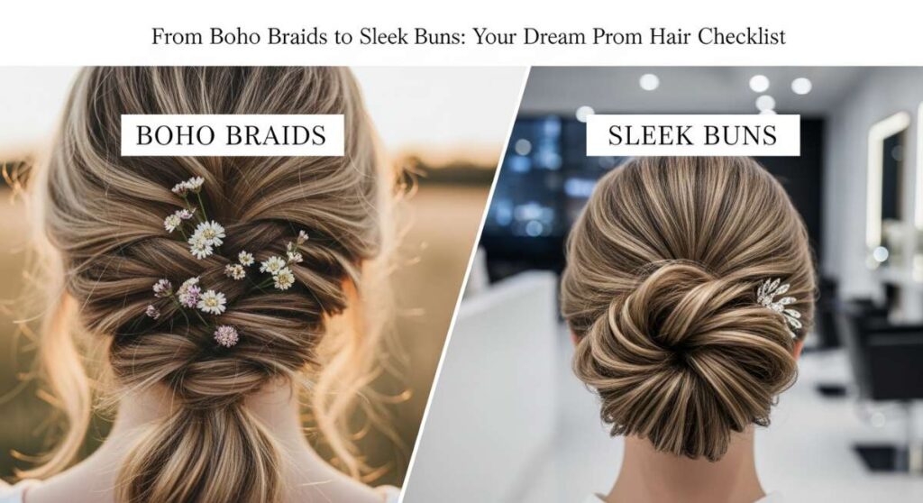 featured: from boho braids to sleek buns: your dream prom hair checklist