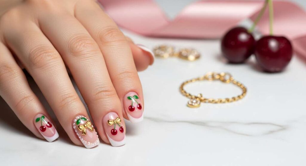 featured: from cherries to charms: elevate your mani with luxury coquette art