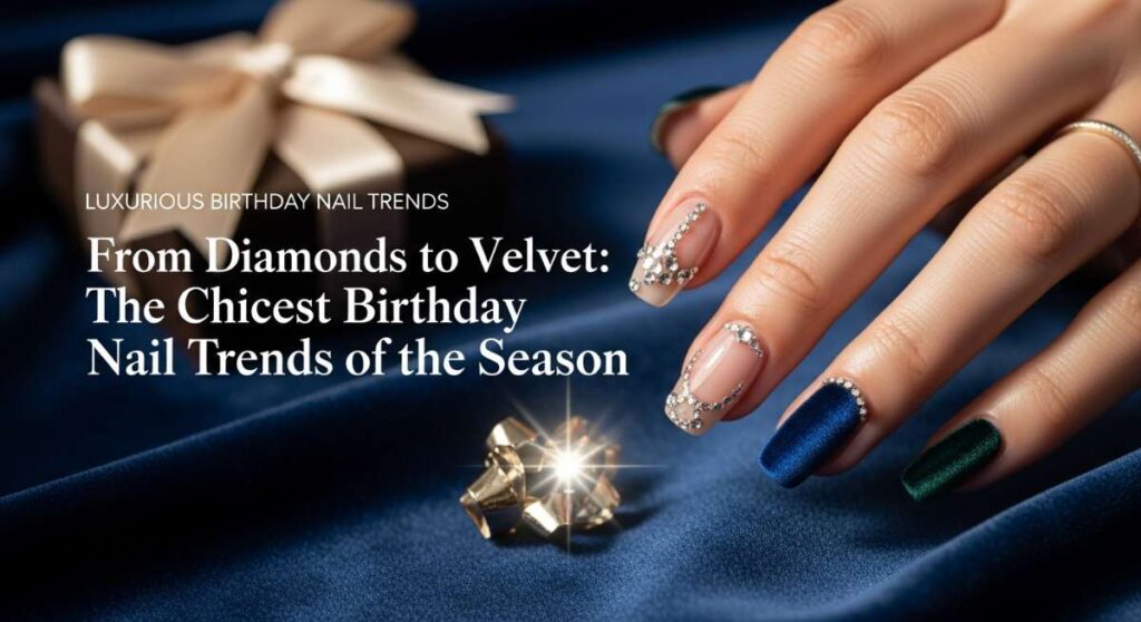 featured: from diamonds to velvet: the chicest birthday nail trends of the season