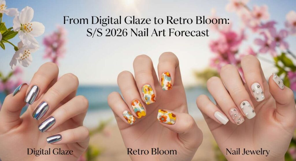 featured: from digital glaze to retro bloom: s/s 2026 nail art forecast