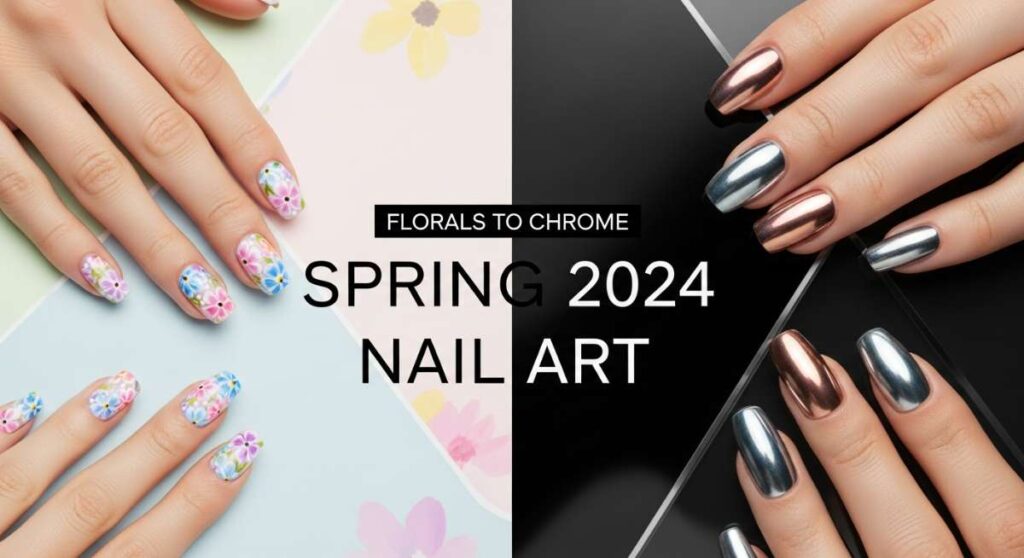 featured: from florals to chrome: the hottest spring 2024 nail art