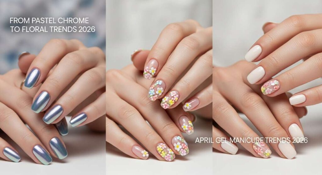 featured: from pastel chrome to floral 3d: april 2026 gel manicure forecast