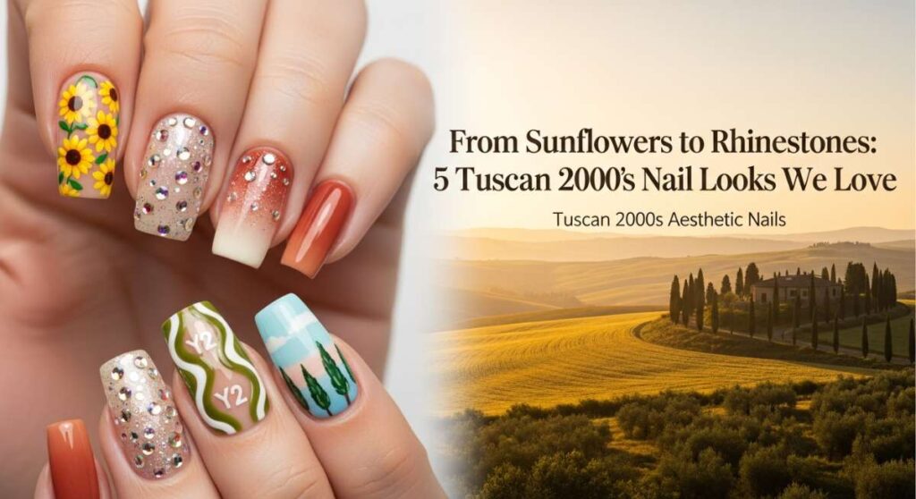 featured: from sunflowers to rhinestones: 5 tuscan 2000s nail looks we love