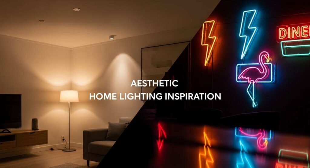 featured: from warm minimalist to retro neon: a guide to aesthetic home lighting