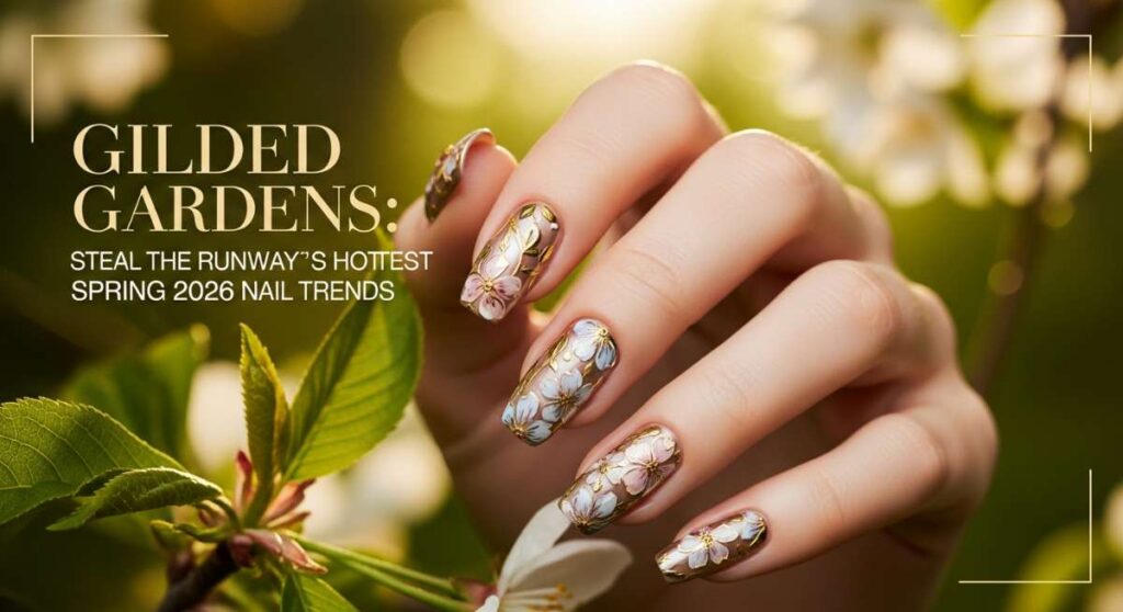 featured: gilded gardens: steal the runway’s hottest spring 2026 nail trends