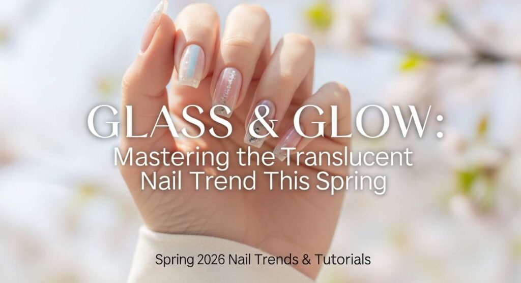 featured: glass & glow: mastering the translucent nail trend this spring
