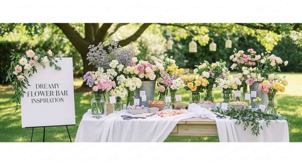 featured: host your own garden party: a guide to the most dreamy flower bars