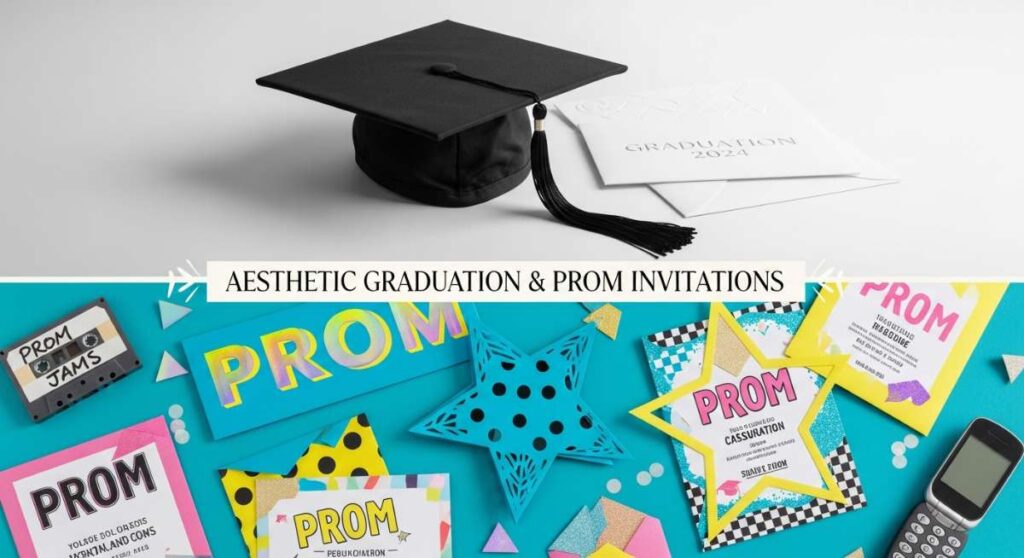 featured: minimalist to retro: top aesthetic trends for this year's grad & prom invites
