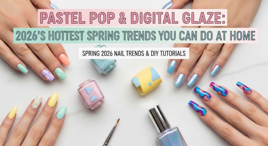 featured: pastel pop & digital glaze: 2026's hottest spring nail trends you can do at home