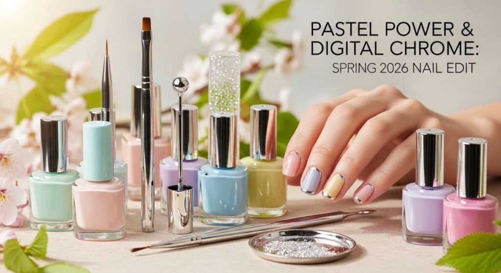 featured: pastel power & digital chrome: the spring 2026 nail edit