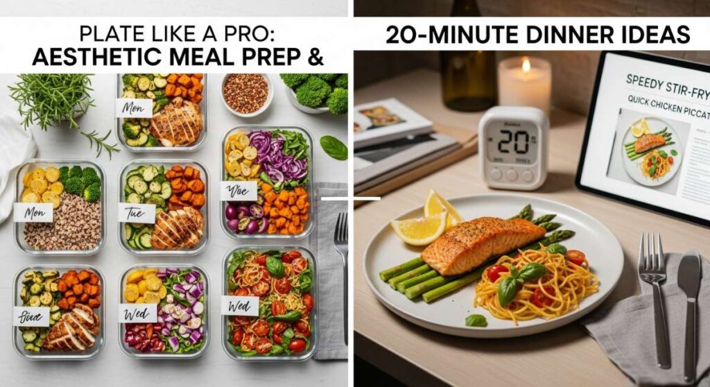 featured: plate like a pro: aesthetic meal prep & 20 minute dinner ideas