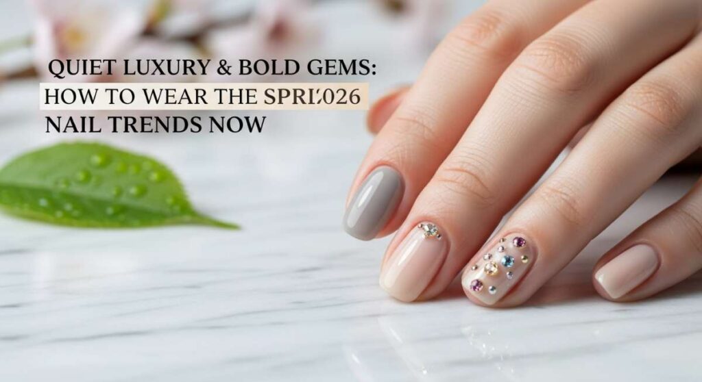 featured: quiet luxury & bold gems: how to wear the spring 2026 nail trends now