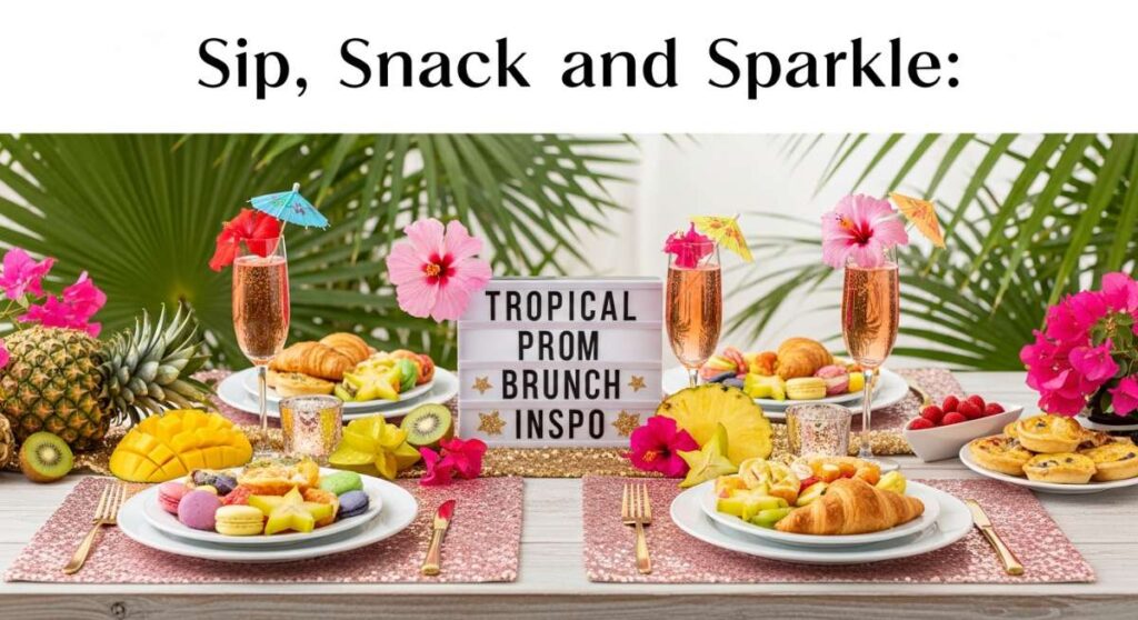 featured: sip, snack, and sparkle: tropical prom brunch inspiration