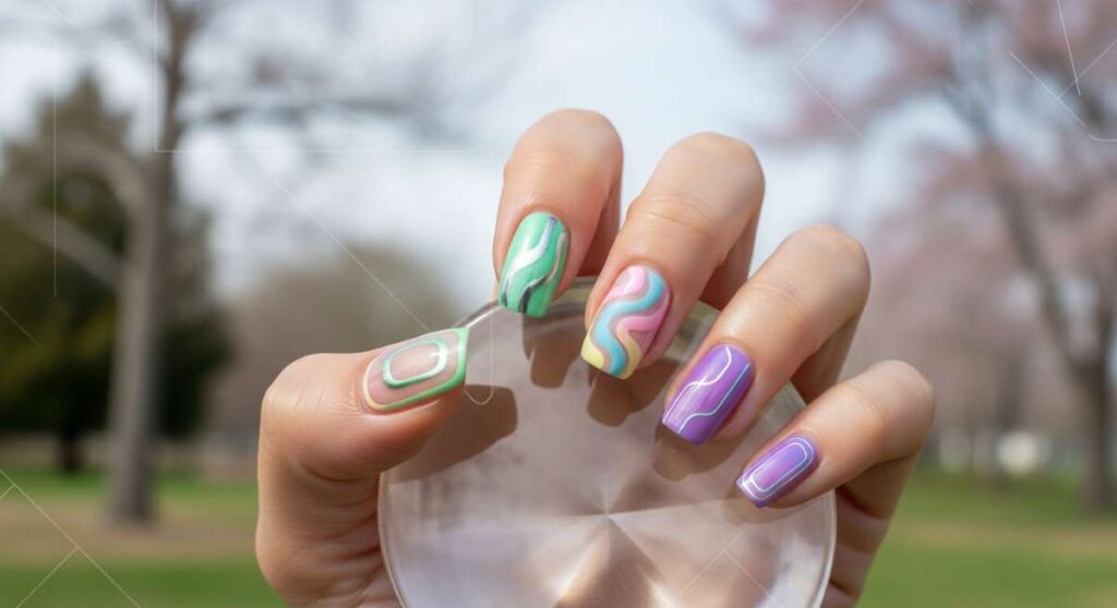 featured: spring 2026 mani edit: chrome pastels and digital lavenders