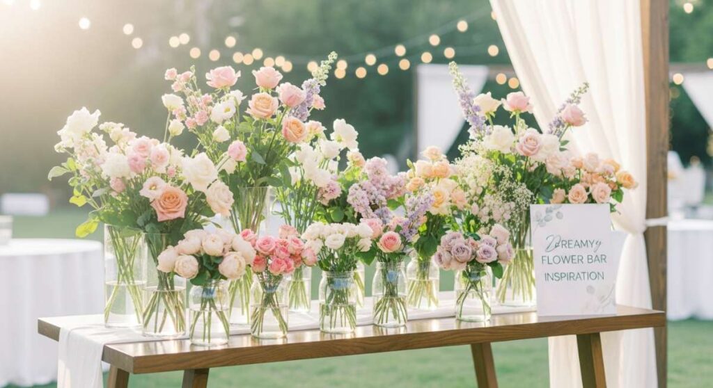 featured: steal the scene: dreamy flower bar inspiration for your aesthetic event