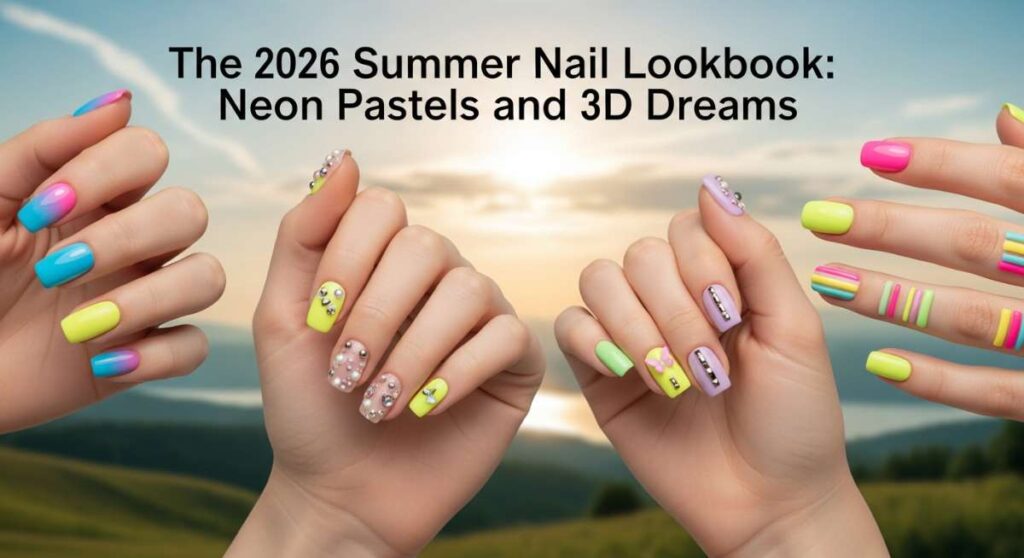 featured: the 2026 summer nail lookbook: neon pastels and 3d dreams