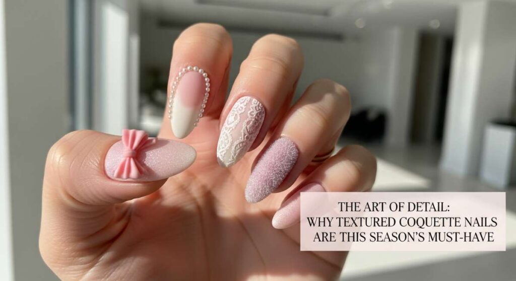 featured: the art of detail: why textured coquette nails are this season's must have