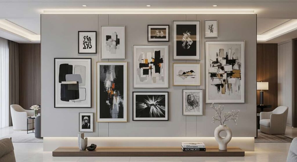 featured: the art of the luxe gallery wall: modern inspiration for high end homes