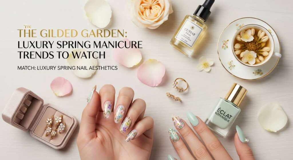 featured: the gilded garden: luxury spring manicure trends to watch