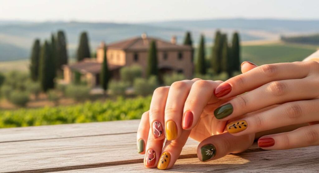 featured: under the tuscan sun: why this earthy 2000s nail trend is back
