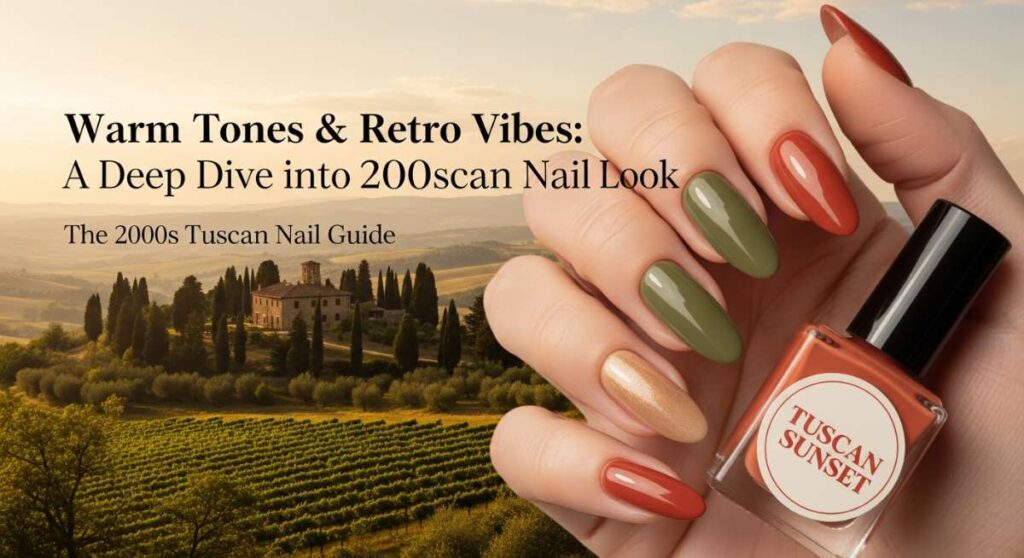 featured: warm tones & retro vibes: a deep dive into the 2000s tuscan nail look