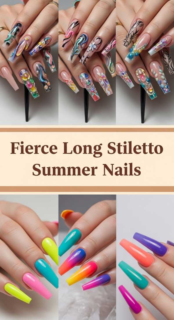 Fierce Long Stiletto Summer Nails 69e905c15352c
