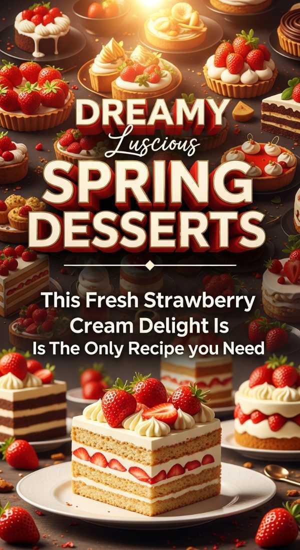 Fresh And Luscious Spring Strawberry Cream Dessert 69f20abf1270e