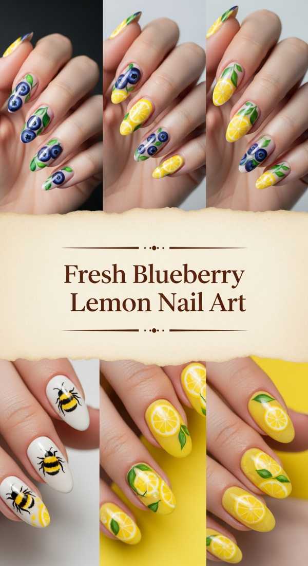 Fresh Blueberry Lemon Nail Art 69f0ca5073076