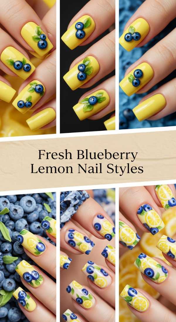 Fresh Blueberry Lemon Nail Styles 69f24a921d7f4