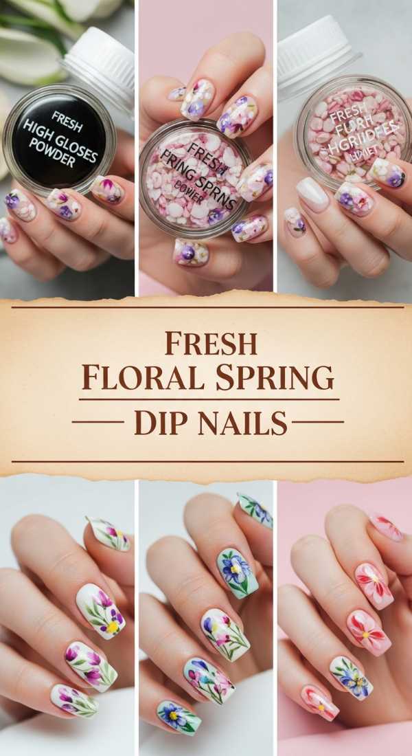 Fresh Floral Spring Dip Nails 69e4e4a3ce246
