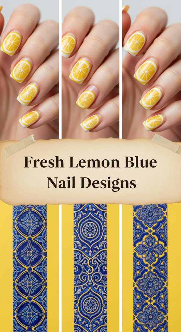 Fresh Lemon Blue Nail Designs 69ee409016274
