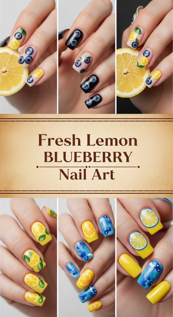 Fresh Lemon Blueberry Nail Art 69ee41759c72d