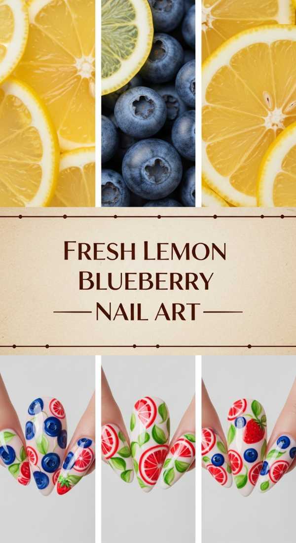 Fresh Lemon Blueberry Nail Art 69ee419a89628